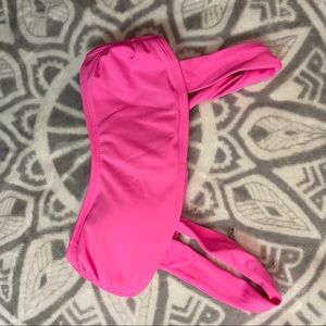 bright pink bikini top from target